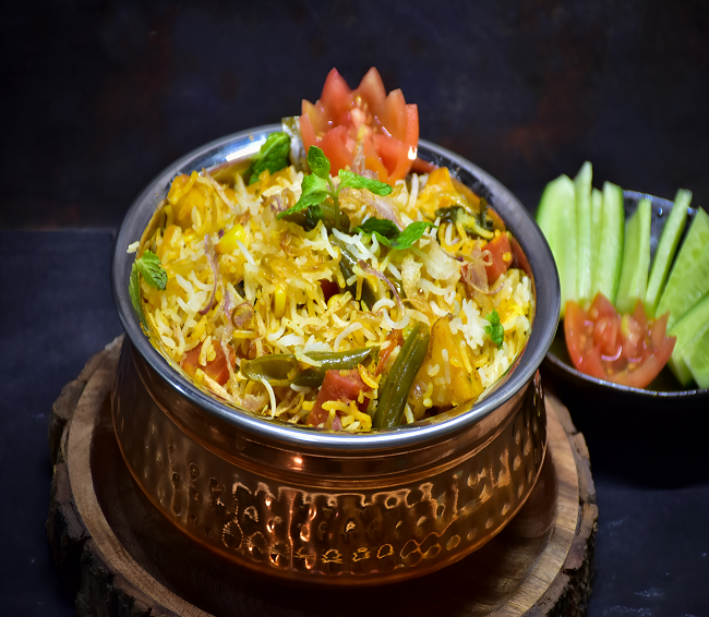 Authentic Indian biryani rice dish at TandoorTales Boston
