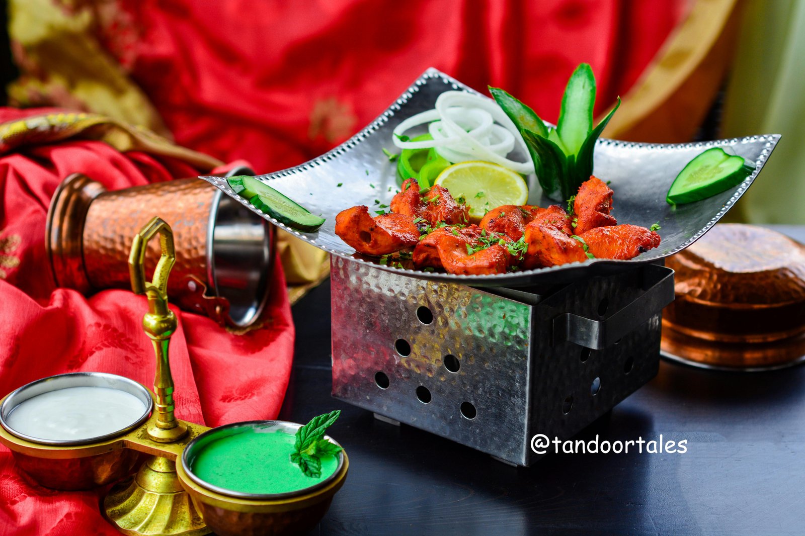 Chicken tikka masala served at TandoorTales Indian restaurant in Boston